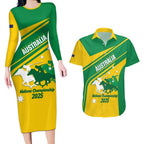 Personalised Mounted Games Australia Couples Matching Long Sleeve Bodycon Dress and Hawaiian Shirt Nations 2025 Championship National Color - Aussie Hoodie