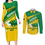 Personalised Mounted Games Australia Couples Matching Long Sleeve Bodycon Dress and Long Sleeve Button Shirt Nations 2025 Championship National Color - Aussie Hoodie