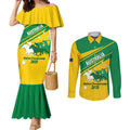 Personalised Mounted Games Australia Couples Matching Mermaid Dress and Long Sleeve Button Shirt Nations 2025 Championship National Color - Aussie Hoodie