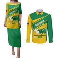 Personalised Mounted Games Australia Couples Matching Puletasi and Long Sleeve Button Shirt Nations 2025 Championship National Color - Aussie Hoodie