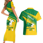 Personalised Mounted Games Australia Couples Matching Short Sleeve Bodycon Dress and Hawaiian Shirt Nations 2025 Championship National Color - Aussie Hoodie