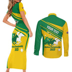 Personalised Mounted Games Australia Couples Matching Short Sleeve Bodycon Dress and Long Sleeve Button Shirt Nations 2025 Championship National Color - Aussie Hoodie