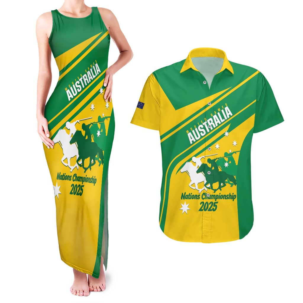 Personalised Mounted Games Australia Couples Matching Tank Maxi Dress and Hawaiian Shirt Nations 2025 Championship National Color - Aussie Hoodie