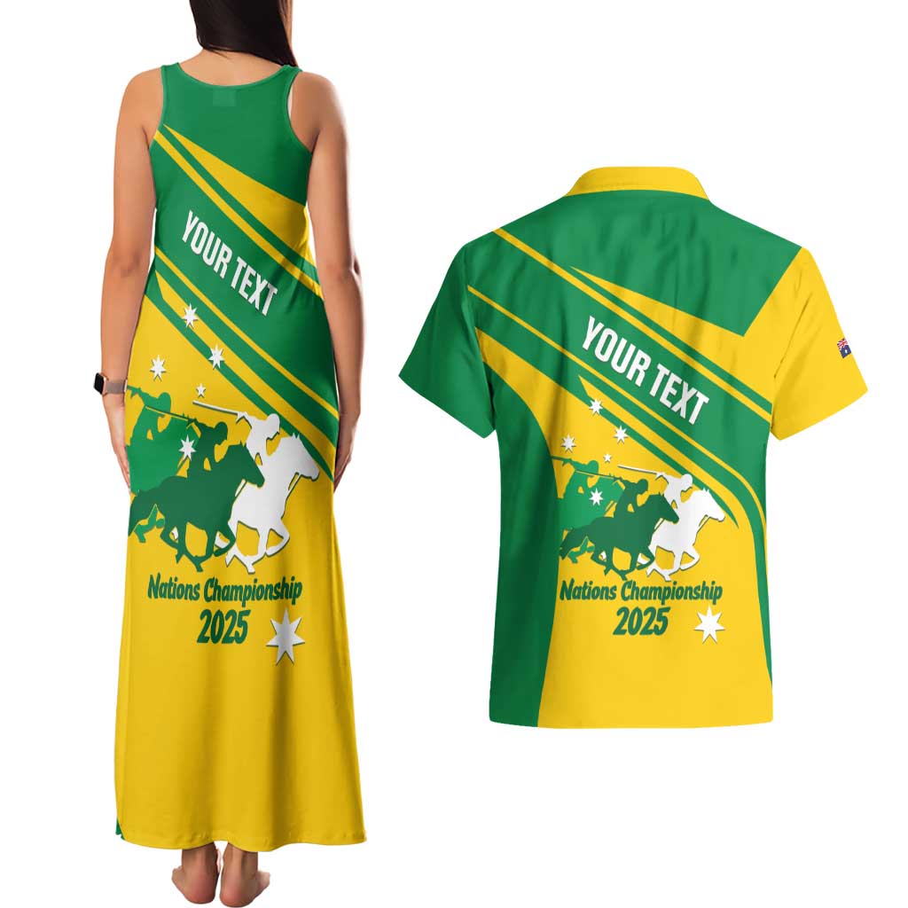 Personalised Mounted Games Australia Couples Matching Tank Maxi Dress and Hawaiian Shirt Nations 2025 Championship National Color - Aussie Hoodie