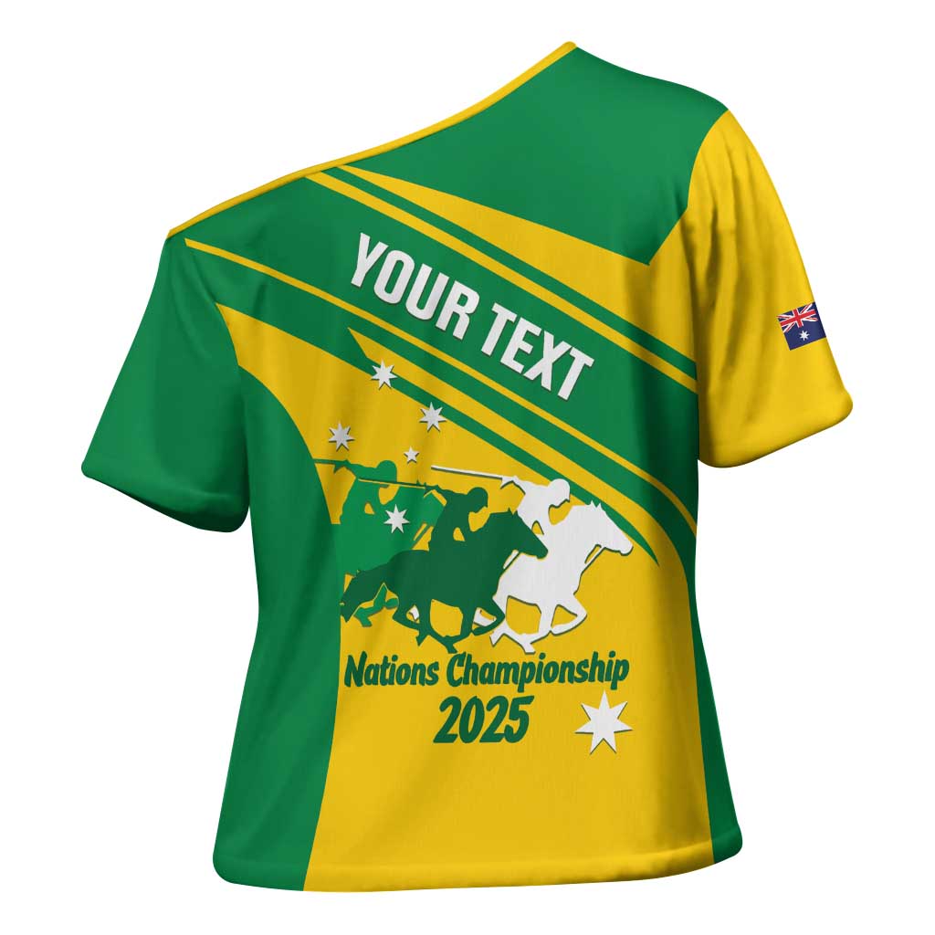 Personalised Mounted Games Australia Cross Shoulder Shirt Nations 2025 Championship National Color - Aussie Hoodie