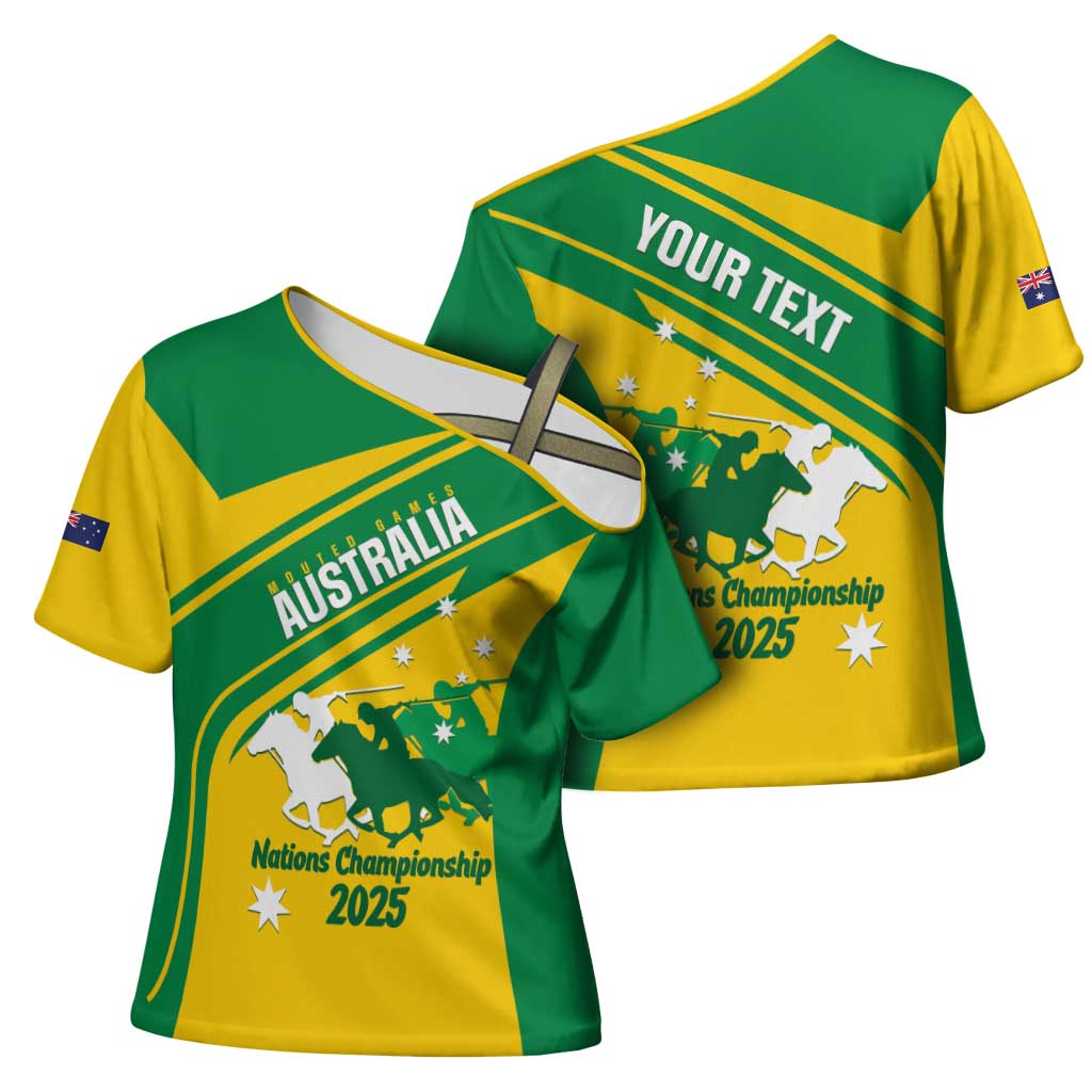 Personalised Mounted Games Australia Cross Shoulder Shirt Nations 2025 Championship National Color - Aussie Hoodie
