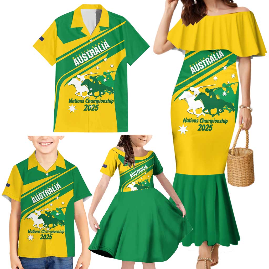 Personalised Mounted Games Australia Family Matching Mermaid Dress and Hawaiian Shirt Nations 2025 Championship National Color - Aussie Hoodie