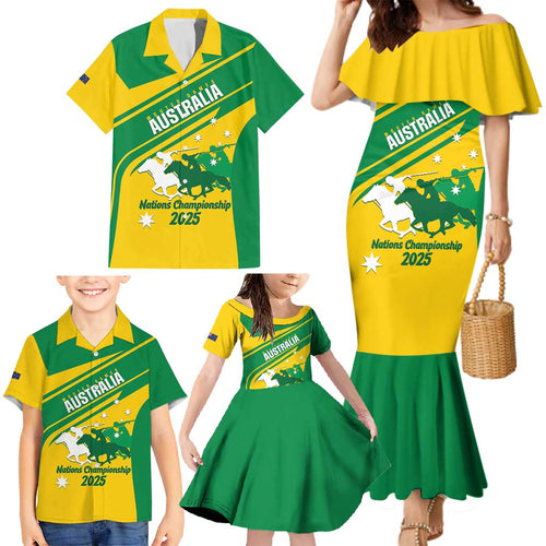 Personalised Mounted Games Australia Family Matching Mermaid Dress and Hawaiian Shirt Nations 2025 Championship National Color - Aussie Hoodie