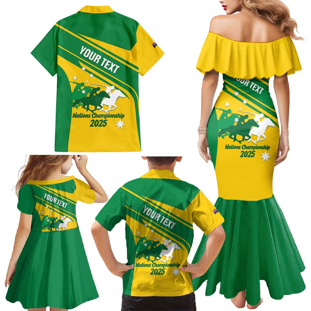Personalised Mounted Games Australia Family Matching Mermaid Dress and Hawaiian Shirt Nations 2025 Championship National Color - Aussie Hoodie