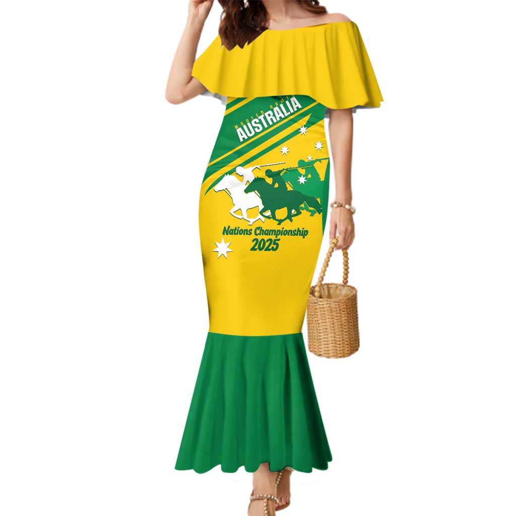 Personalised Mounted Games Australia Family Matching Mermaid Dress and Hawaiian Shirt Nations 2025 Championship National Color - Aussie Hoodie