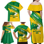 Personalised Mounted Games Australia Family Matching Off Shoulder Maxi Dress and Hawaiian Shirt Nations 2025 Championship National Color - Aussie Hoodie