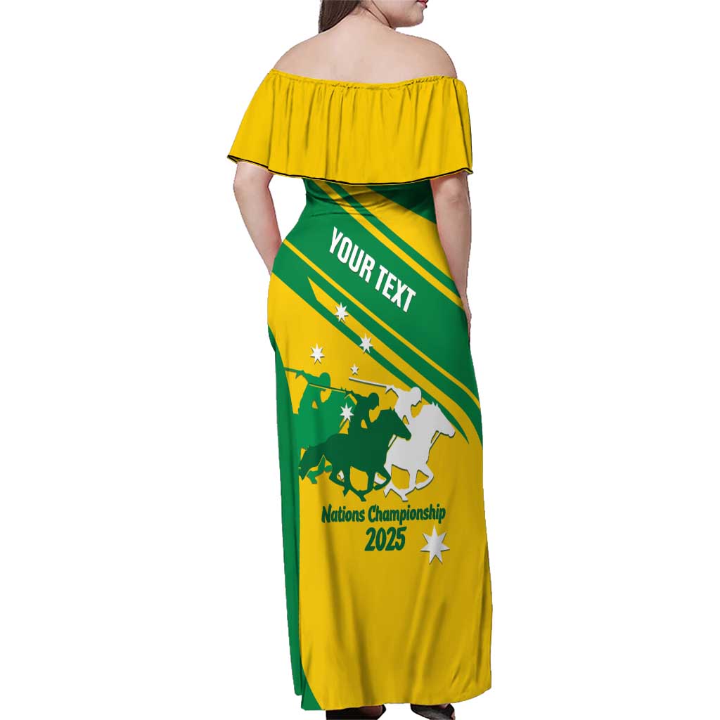 Personalised Mounted Games Australia Family Matching Off Shoulder Maxi Dress and Hawaiian Shirt Nations 2025 Championship National Color - Aussie Hoodie