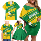Personalised Mounted Games Australia Family Matching Off Shoulder Short Dress and Hawaiian Shirt Nations 2025 Championship National Color - Aussie Hoodie