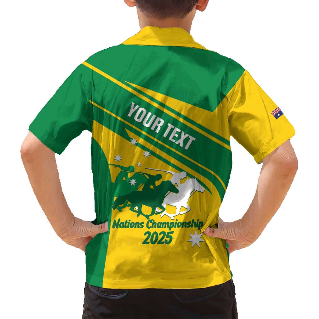 Personalised Mounted Games Australia Family Matching Off Shoulder Short Dress and Hawaiian Shirt Nations 2025 Championship National Color - Aussie Hoodie