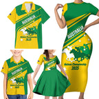 Personalised Mounted Games Australia Family Matching Short Sleeve Bodycon Dress and Hawaiian Shirt Nations 2025 Championship National Color - Aussie Hoodie