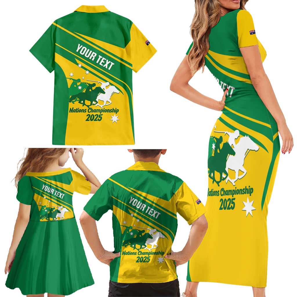 Personalised Mounted Games Australia Family Matching Short Sleeve Bodycon Dress and Hawaiian Shirt Nations 2025 Championship National Color - Aussie Hoodie