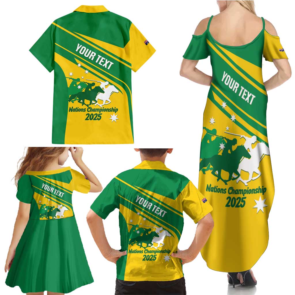 Personalised Mounted Games Australia Family Matching Summer Maxi Dress and Hawaiian Shirt Nations 2025 Championship National Color - Aussie Hoodie