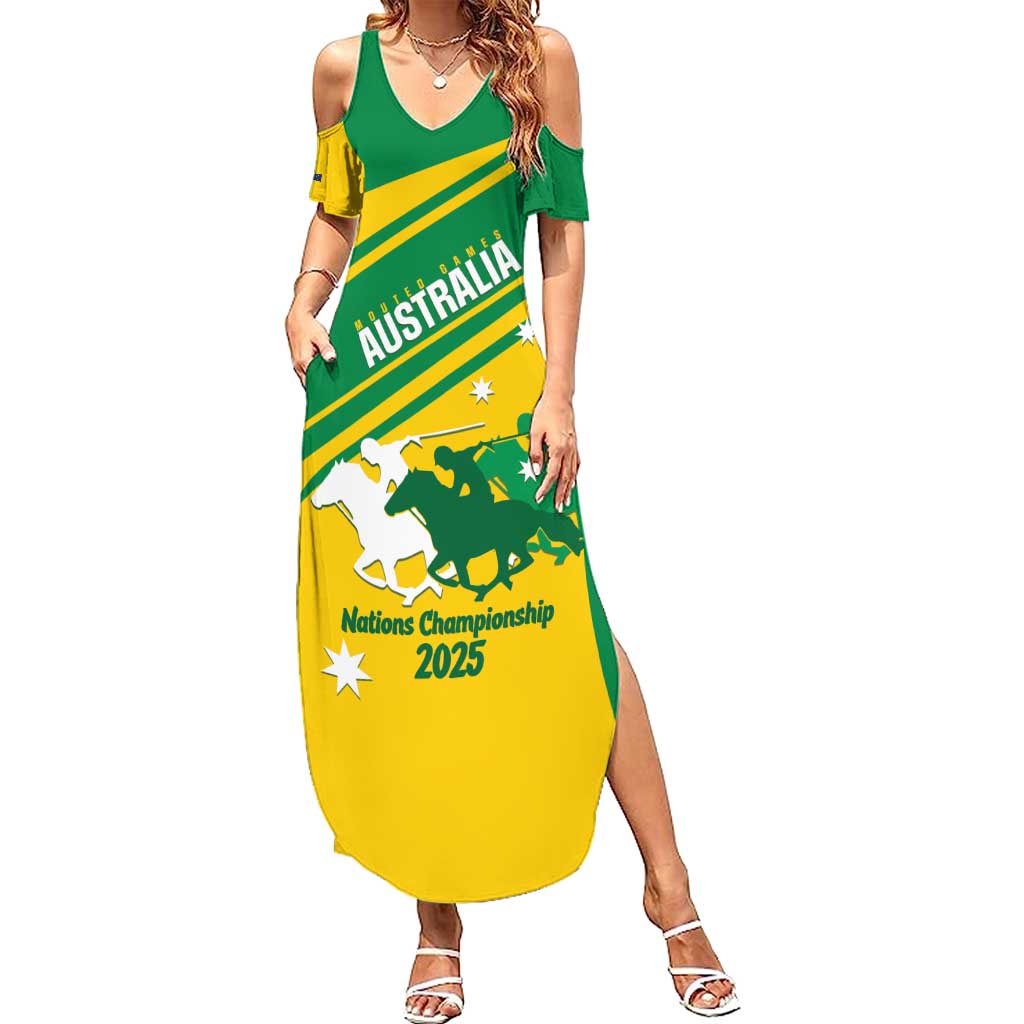 Personalised Mounted Games Australia Family Matching Summer Maxi Dress and Hawaiian Shirt Nations 2025 Championship National Color - Aussie Hoodie