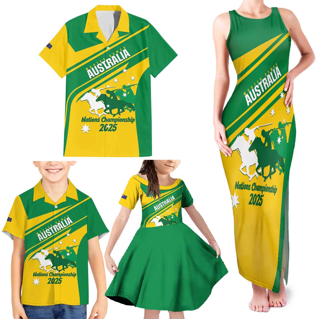 Personalised Mounted Games Australia Family Matching Tank Maxi Dress and Hawaiian Shirt Nations 2025 Championship National Color - Aussie Hoodie