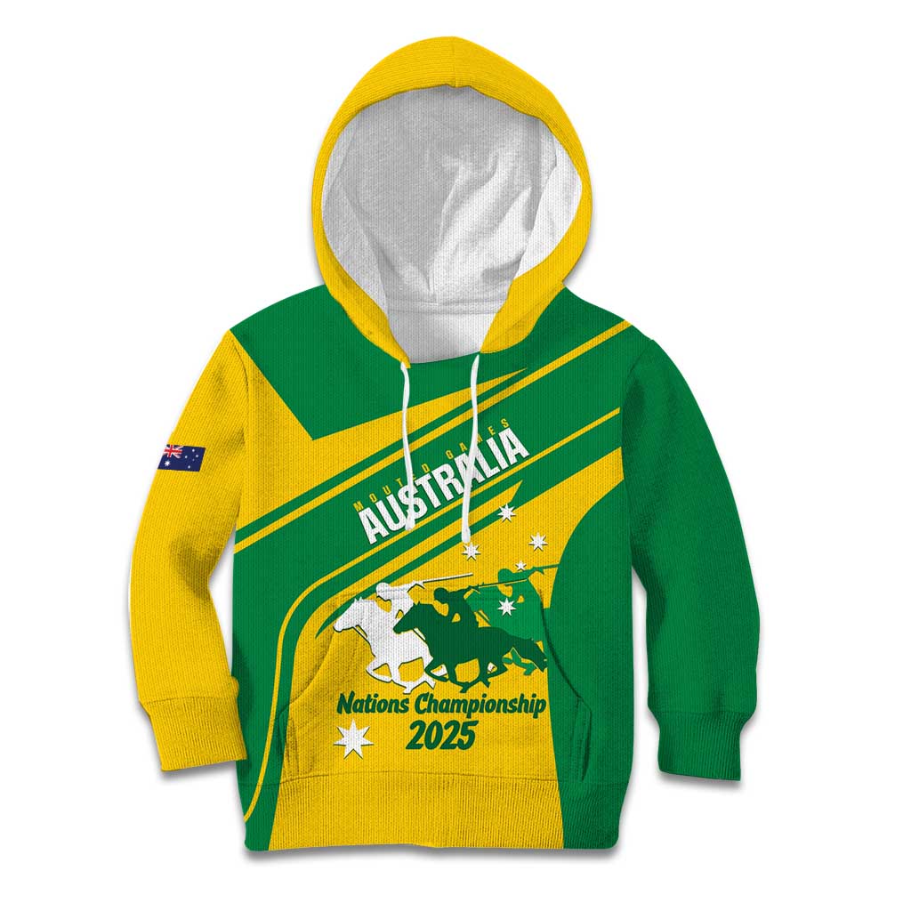 Personalised Mounted Games Australia Kid Hoodie Nations 2025 Championship National Color - Aussie Hoodie