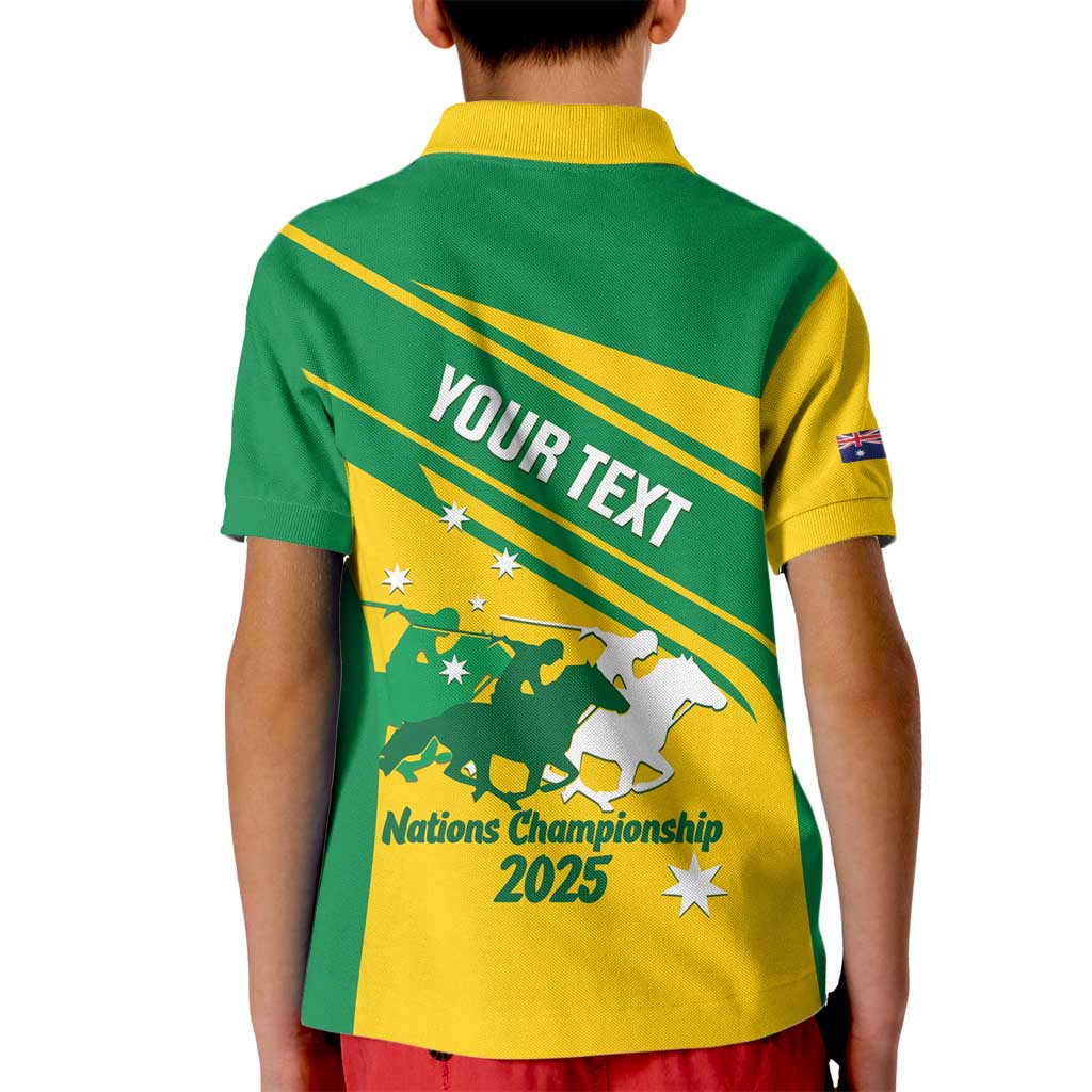 Personalised Mounted Games Australia Kid Polo Shirt Nations 2025 Championship National Color - Aussie Hoodie
