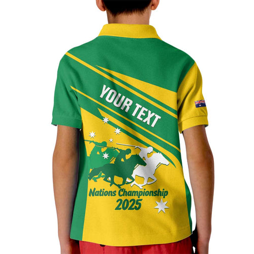 Personalised Mounted Games Australia Kid Polo Shirt Nations 2025 Championship National Color - Aussie Hoodie
