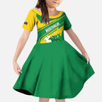 Personalised Mounted Games Australia Kid Short Sleeve Dress Nations 2025 Championship National Color - Aussie Hoodie