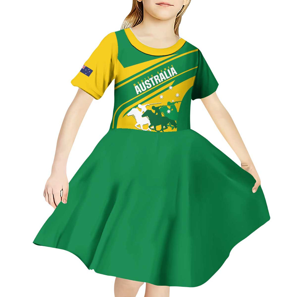 Personalised Mounted Games Australia Kid Short Sleeve Dress Nations 2025 Championship National Color - Aussie Hoodie