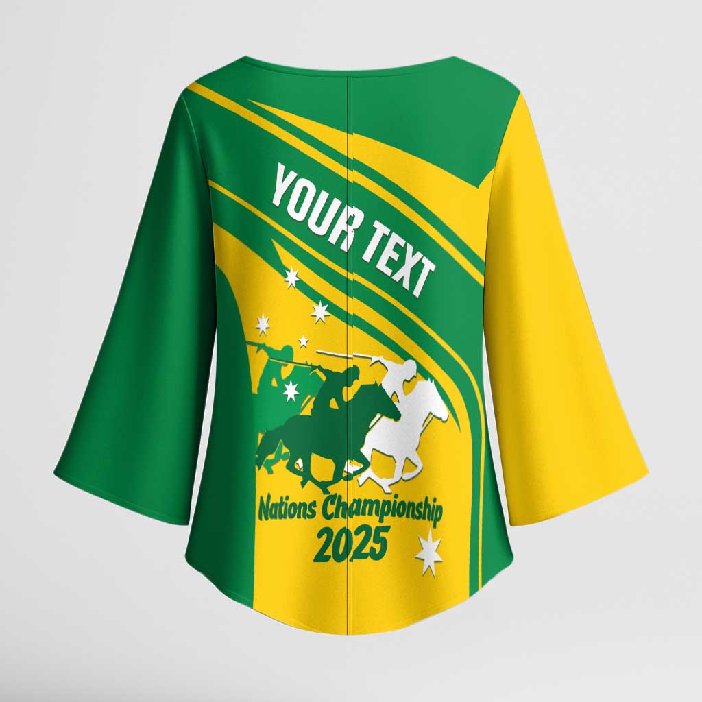 Personalised Mounted Games Australia Kimono Sleeve Blouse Nations 2025 Championship National Color - Aussie Hoodie
