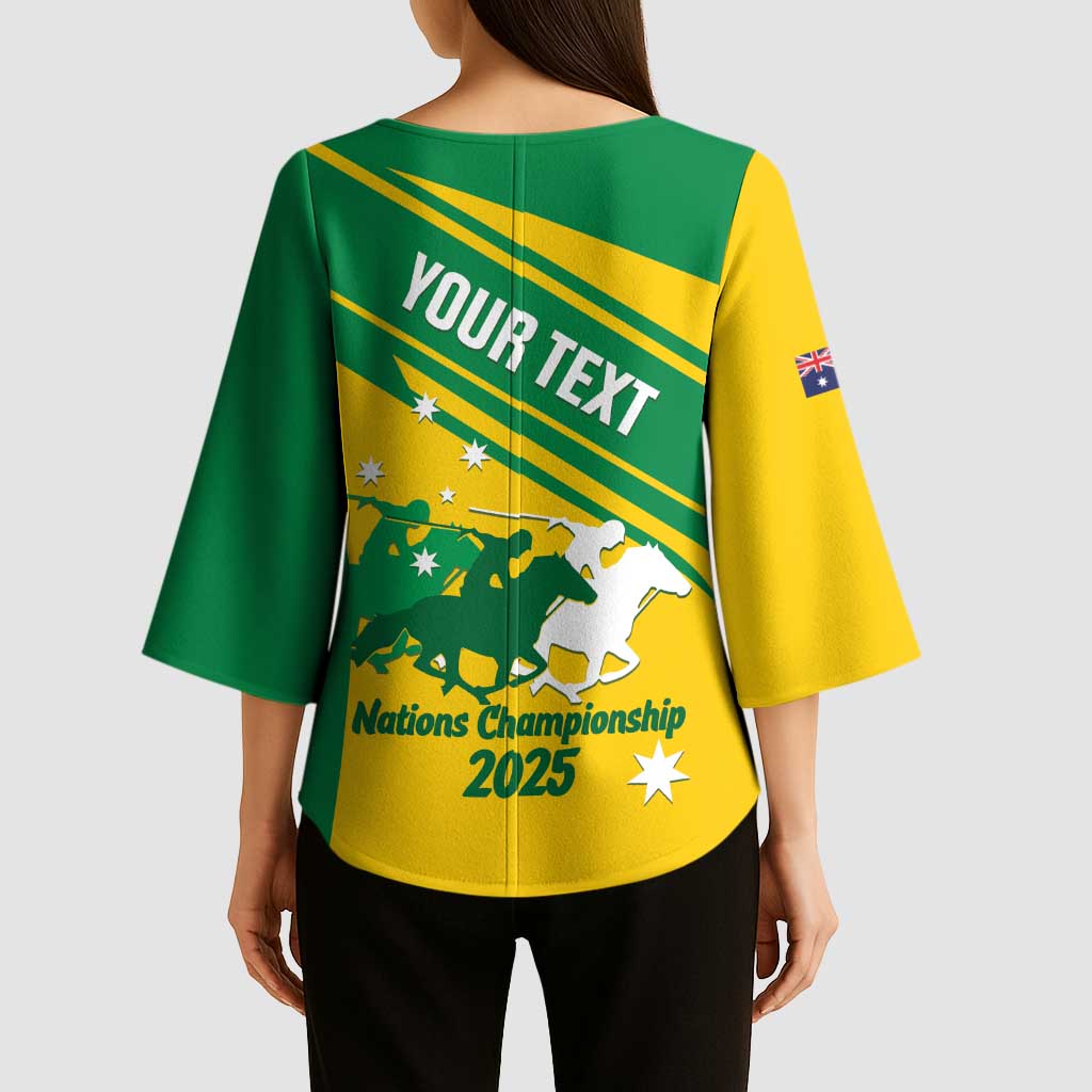 Personalised Mounted Games Australia Kimono Sleeve Blouse Nations 2025 Championship National Color - Aussie Hoodie