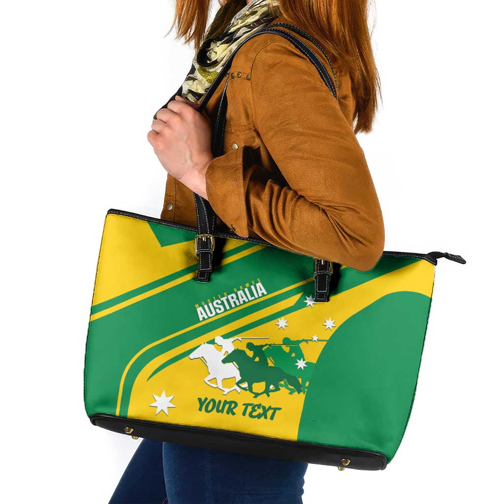 Personalised Mounted Games Australia Leather Tote Bag Nations 2025 Championship National Color - Aussie Hoodie