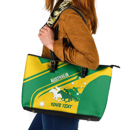 Personalised Mounted Games Australia Leather Tote Bag Nations 2025 Championship National Color - Aussie Hoodie