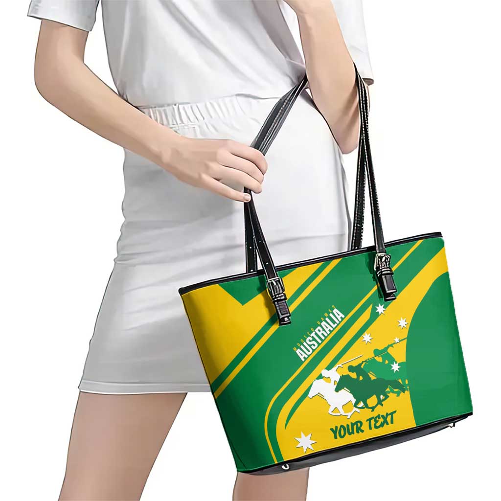 Personalised Mounted Games Australia Leather Tote Bag Nations 2025 Championship National Color - Aussie Hoodie