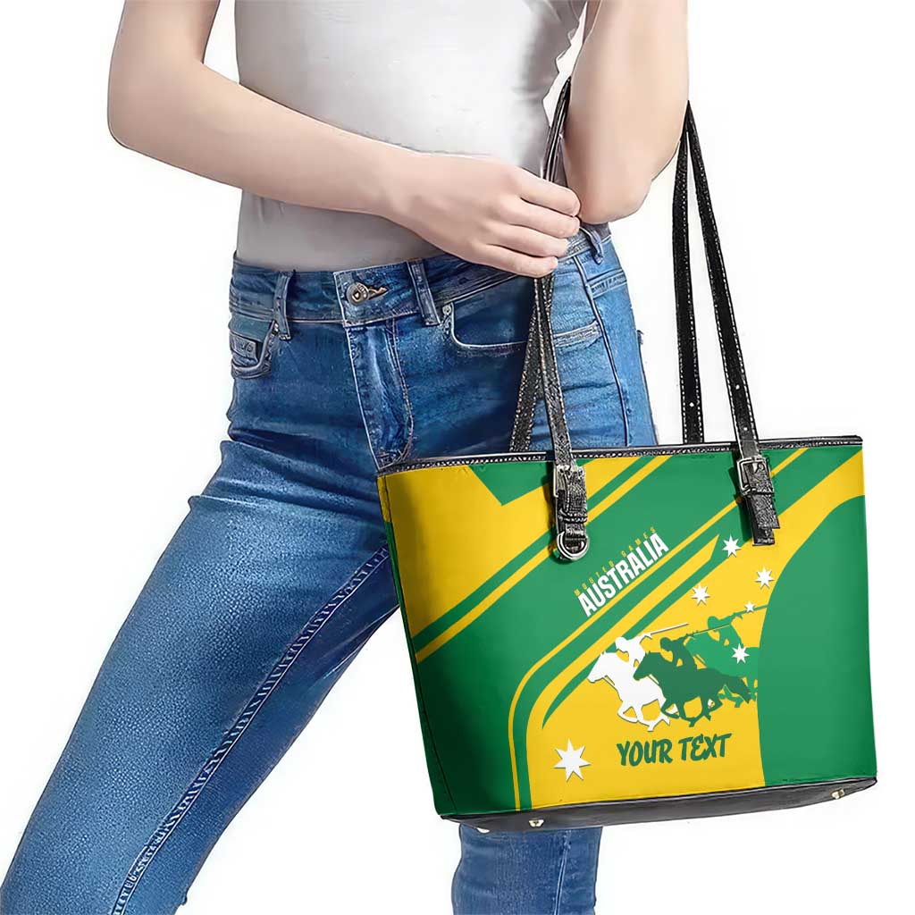 Personalised Mounted Games Australia Leather Tote Bag Nations 2025 Championship National Color - Aussie Hoodie