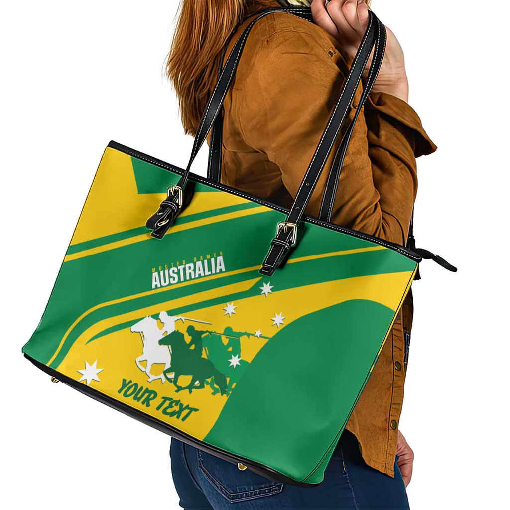 Personalised Mounted Games Australia Leather Tote Bag Nations 2025 Championship National Color - Aussie Hoodie