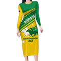 Personalised Mounted Games Australia Long Sleeve Bodycon Dress Nations 2025 Championship National Color - Aussie Hoodie
