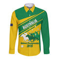 Personalised Mounted Games Australia Long Sleeve Button Shirt Nations 2025 Championship National Color - Aussie Hoodie