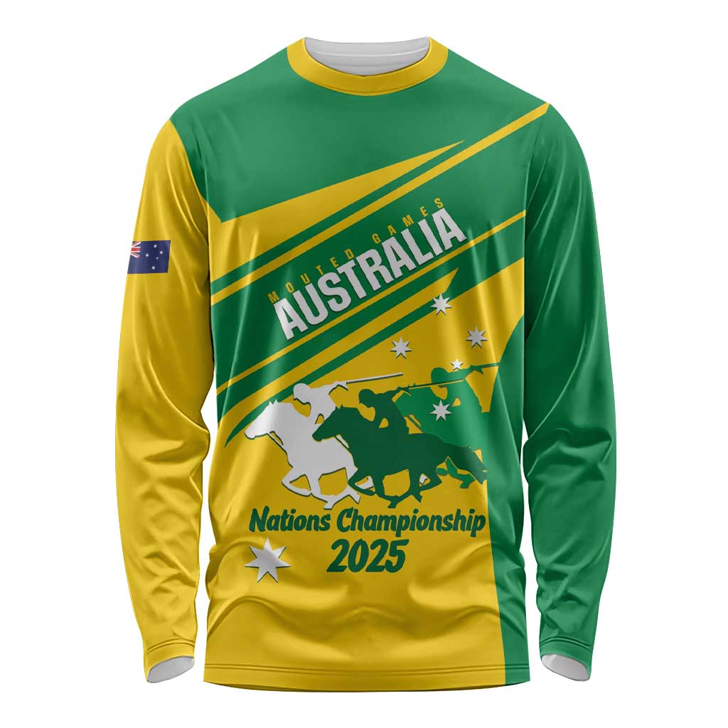 Personalised Mounted Games Australia Long Sleeve Shirt Nations 2025 Championship National Color - Aussie Hoodie