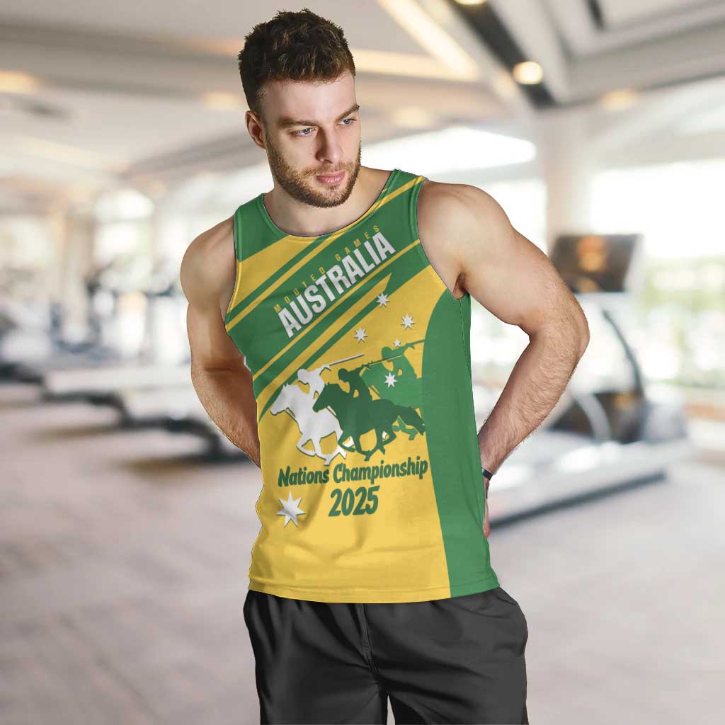 Personalised Mounted Games Australia Men Tank Top Nations 2025 Championship National Color - Aussie Hoodie