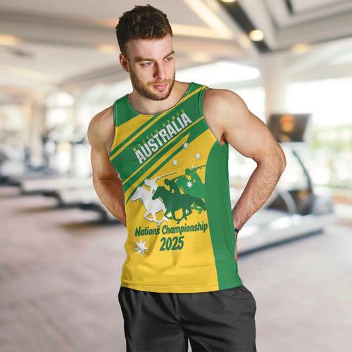 Personalised Mounted Games Australia Men Tank Top Nations 2025 Championship National Color - Aussie Hoodie