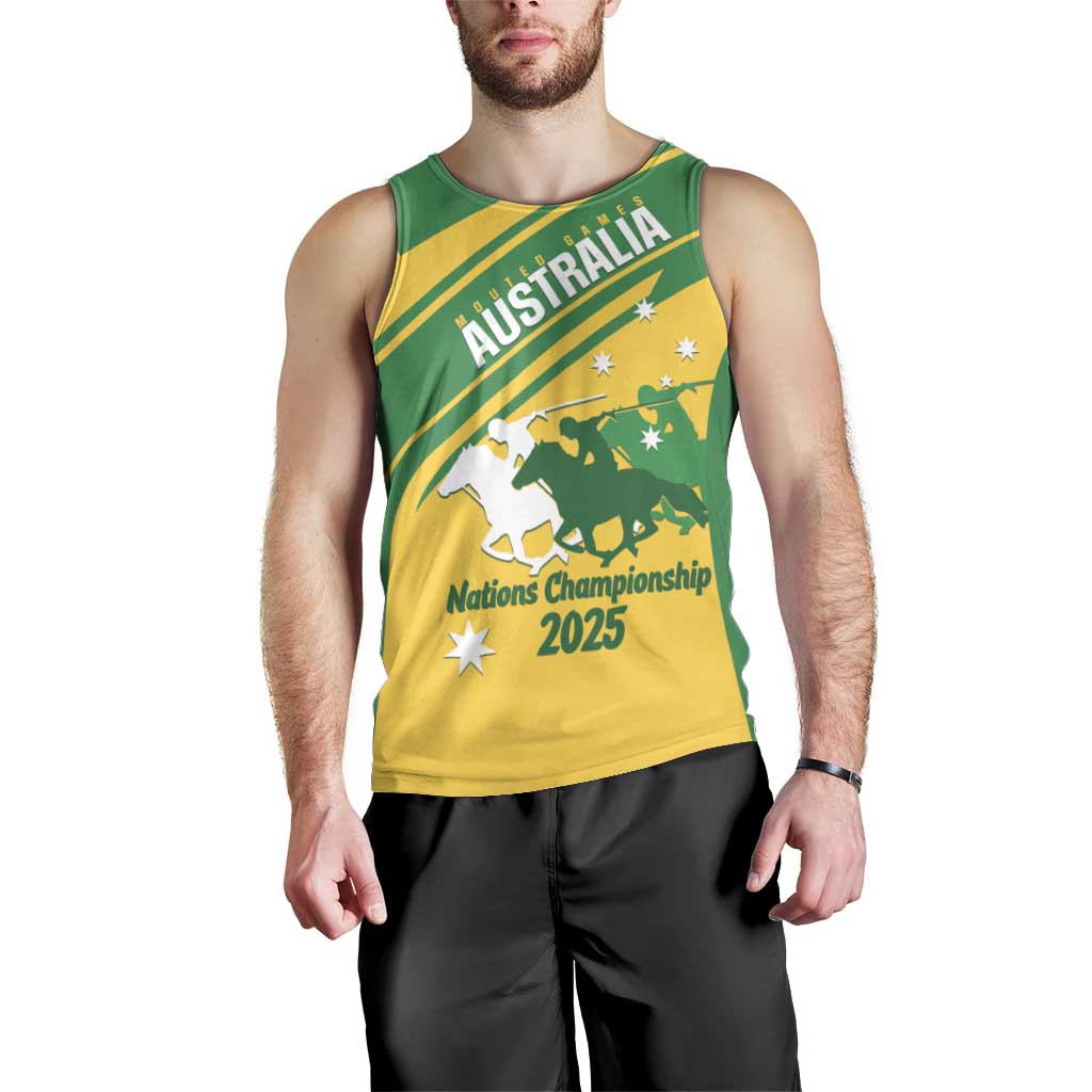 Personalised Mounted Games Australia Men Tank Top Nations 2025 Championship National Color - Aussie Hoodie