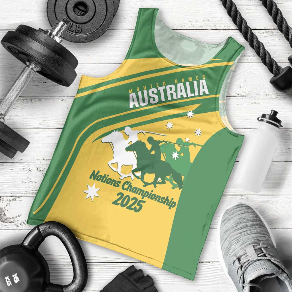 Personalised Mounted Games Australia Men Tank Top Nations 2025 Championship National Color - Aussie Hoodie