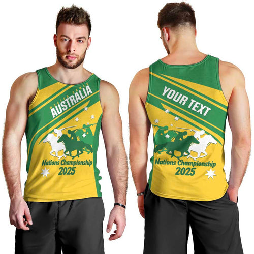 Personalised Mounted Games Australia Men Tank Top Nations 2025 Championship National Color - Aussie Hoodie