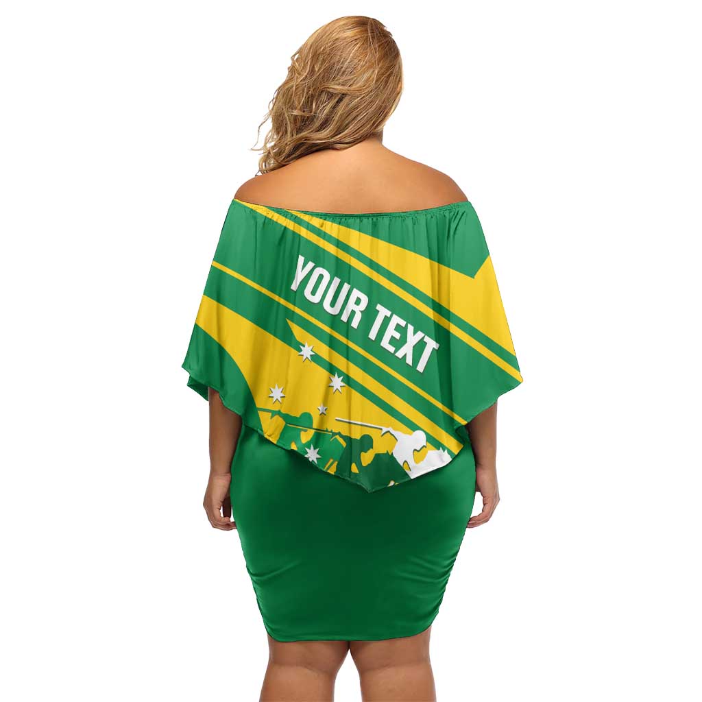 Personalised Mounted Games Australia Off Shoulder Short Dress Nations 2025 Championship National Color - Aussie Hoodie
