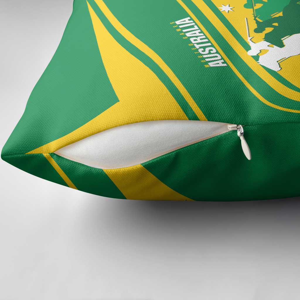 Personalised Mounted Games Australia Pillow Cover Nations 2025 Championship National Color - Aussie Hoodie
