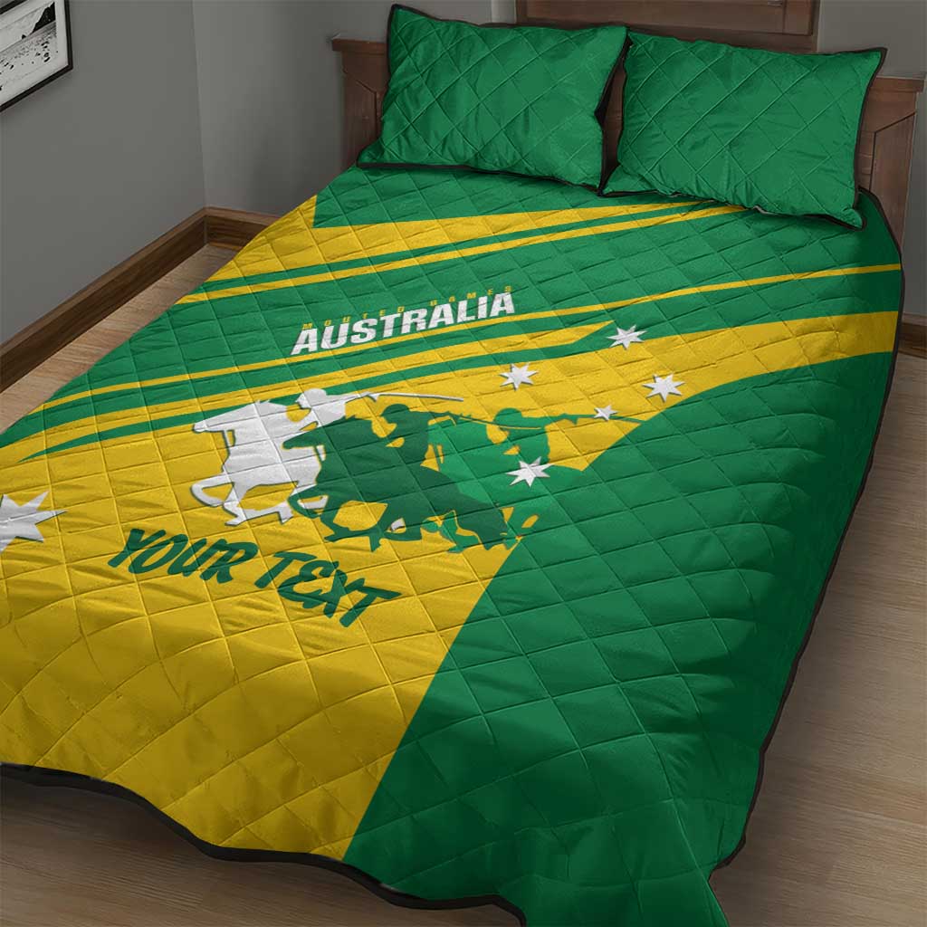 Personalised Mounted Games Australia Quilt Bed Set Nations 2025 Championship National Color - Aussie Hoodie