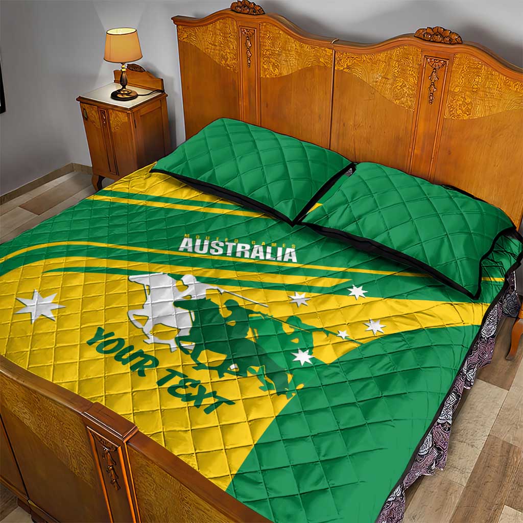 Personalised Mounted Games Australia Quilt Bed Set Nations 2025 Championship National Color - Aussie Hoodie