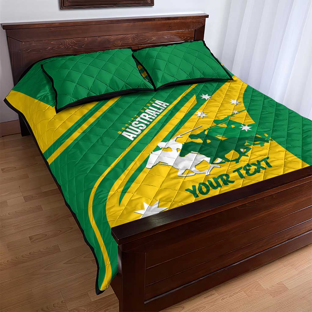 Personalised Mounted Games Australia Quilt Bed Set Nations 2025 Championship National Color - Aussie Hoodie