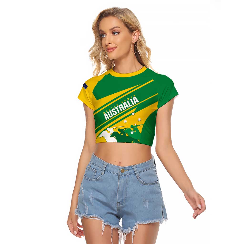Personalised Mounted Games Australia Raglan Cropped T Shirt Nations 2025 Championship National Color - Aussie Hoodie
