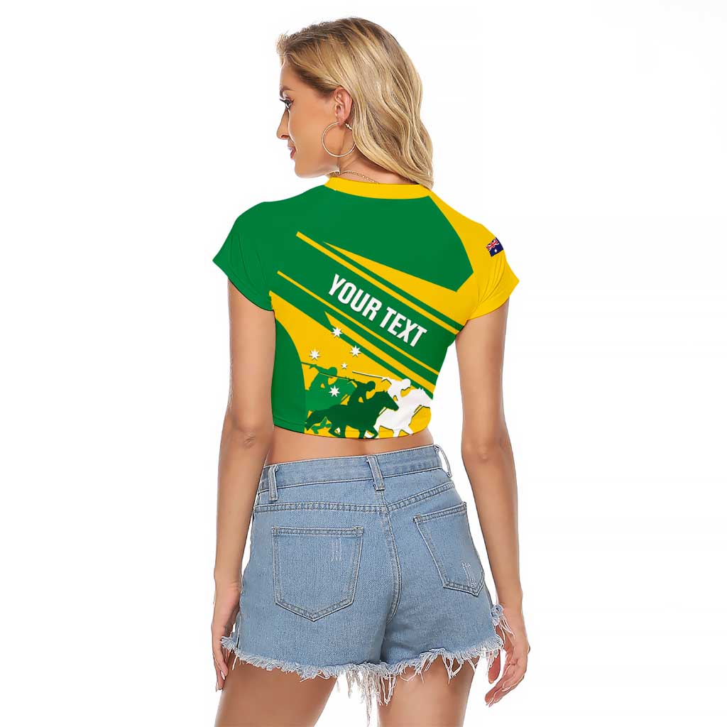 Personalised Mounted Games Australia Raglan Cropped T Shirt Nations 2025 Championship National Color - Aussie Hoodie